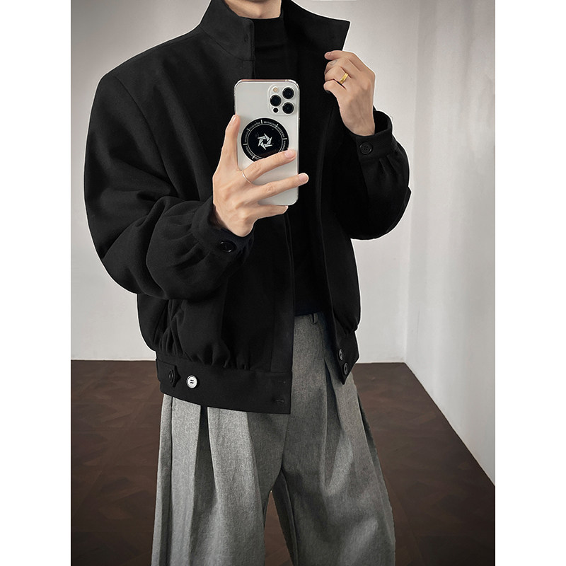 立领保暖加厚短款呢料外套男冬季夹棉大衣夹克棉服409-5631-P108,男装夹克,星座409(原A307）