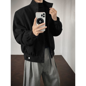 立领保暖加厚短款呢料外套男冬季夹棉大衣夹克棉服 409-5631-P108图片