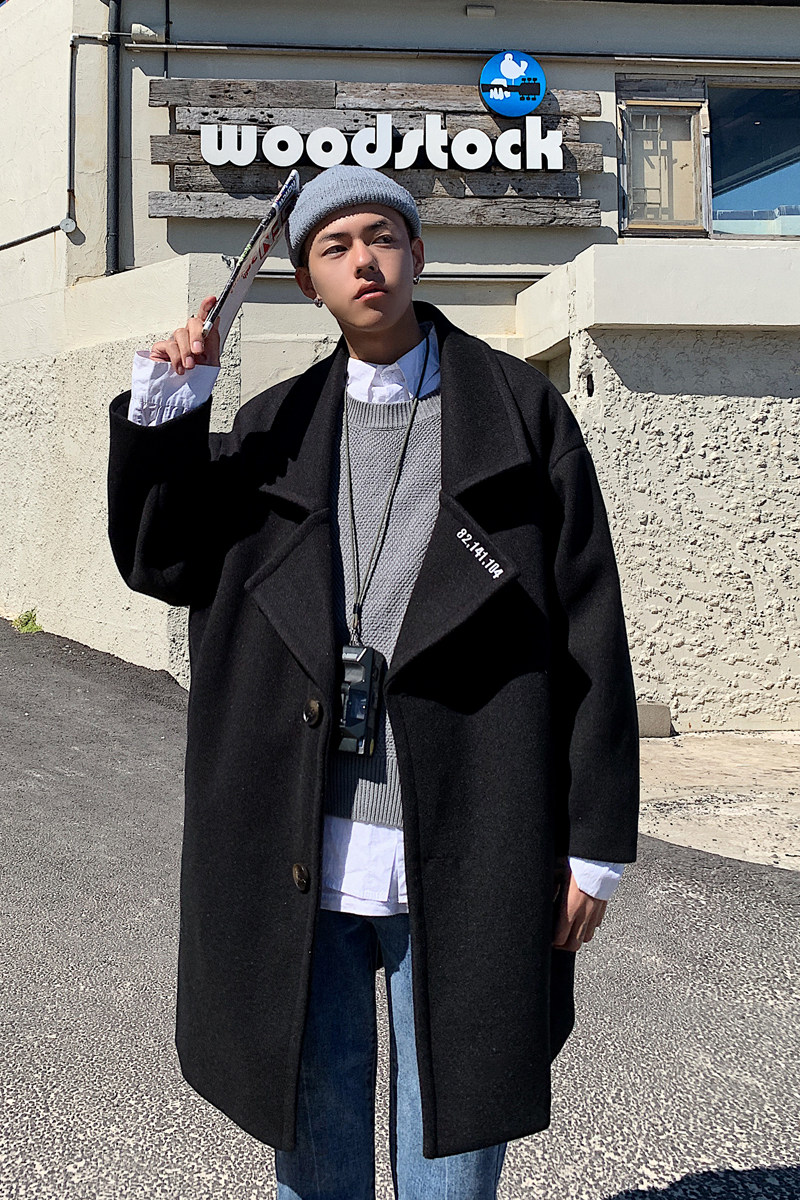 毛呢外套男大衣中长款韩版秋冬季呢子加厚404-2-fy126,男装风衣,星座409(原A307）