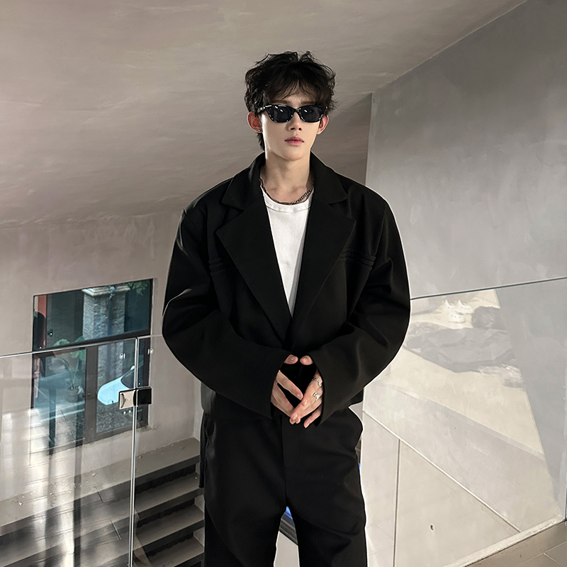 秋冬款短款西装呢子外套男高级感轻奢毛呢垫肩西服409-5610-P108，男装西服套装，星座409(原A307）