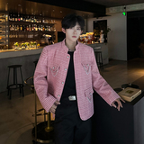 新款小香风设计感重工金属装饰夹克外套男休闲宽松409-5612-P118，男装夹克，星座409(原A307）
