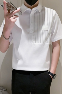 夏季休闲短袖衬衫 男士纯色时尚衬衣痞帅五分袖衬衣A307-CS12-P58图片
