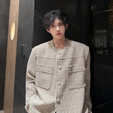 秋冬款优雅气质小香风毛边夹克男高级感开衫外套潮409-2502-P118，男装夹克，星座409(原A307）