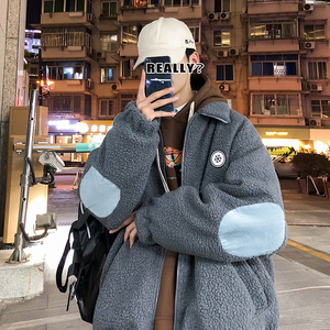 冬季外套男羊羔毛加棉加厚韩版潮流夹克衣服棉衣404-2-MY28图片