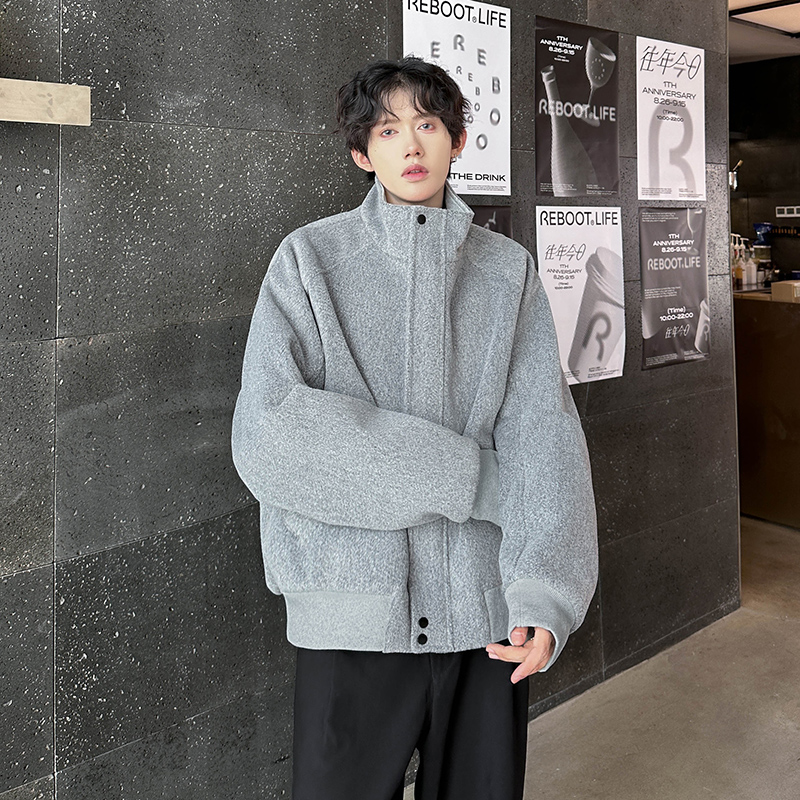 美式高街高级感立领短款休闲宽松毛呢夹克呢子大衣409-F112-P118，男装夹克，星座409(原A307）