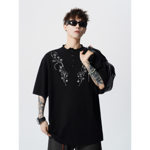 2603 2026年白枝花卉刺绣针织衫 XZ409 T恤 P48 圆领百搭老钱短袖