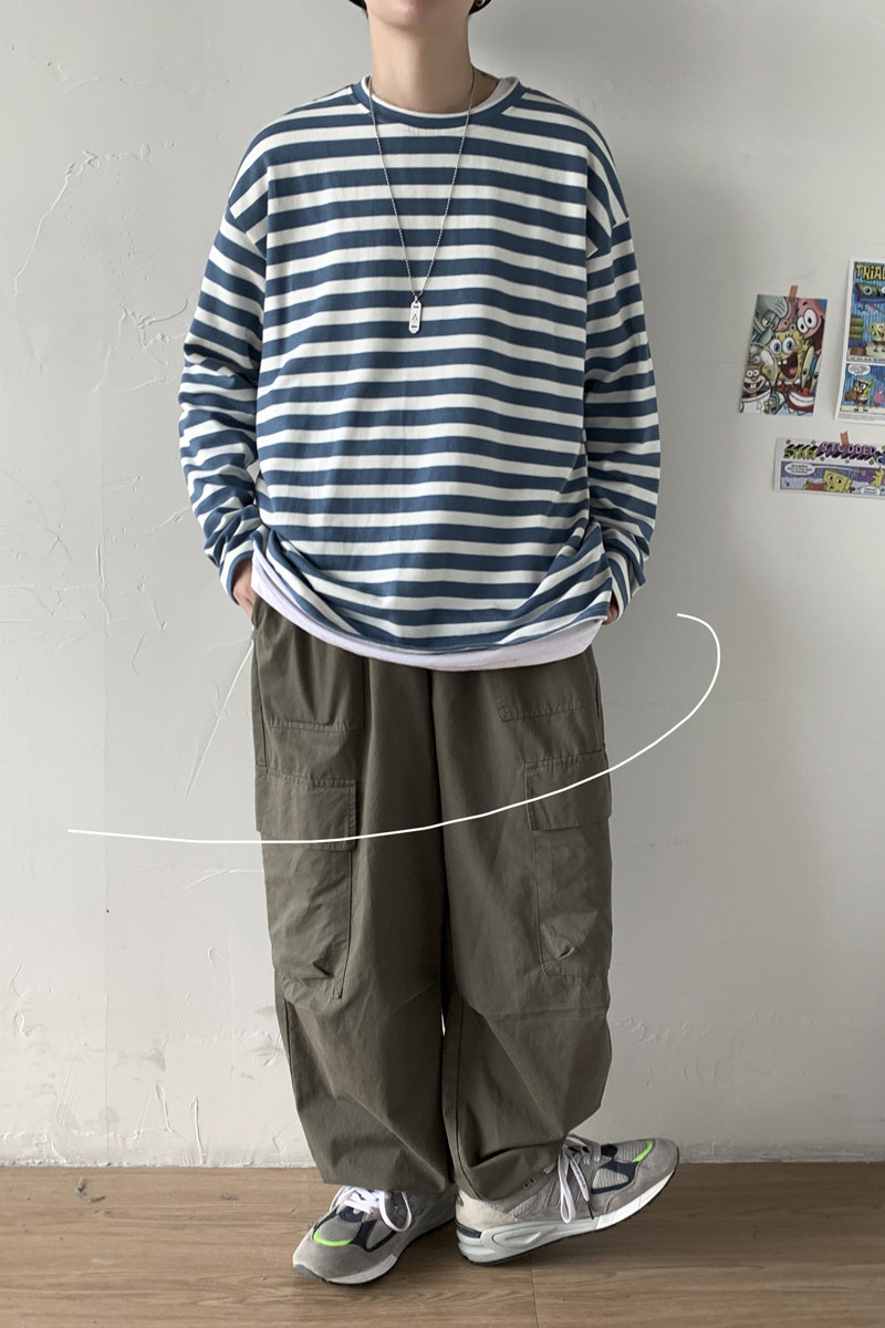2021春季长袖T恤男宽松条纹打底衫ins超火ce卫衣XZ404-2-TW10,男装卫衣,星座409(原A307）