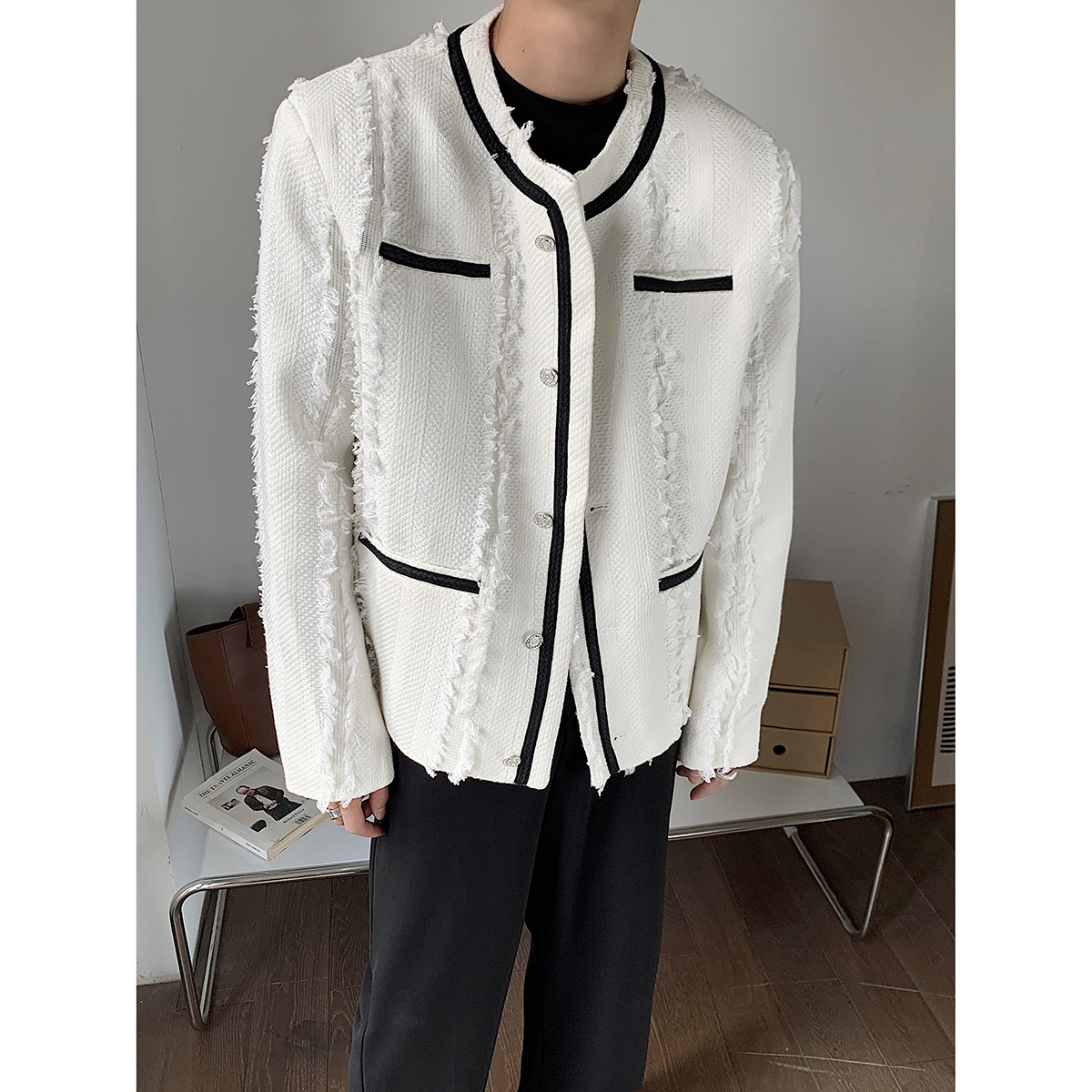 小香风青少年外套男秋季复古小众夹克情侣休闲上衣A307-5520-P115,男装夹克,星座409(原A307）