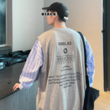假两件卫衣2021新款春秋宽松韩版外套慵懒港风XZ404-2-J005，男装卫衣，星座409(原A307）