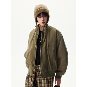 高品质立领飞行夹克廓形高街棒球服加棉加厚外套409-MY03-特P50图片