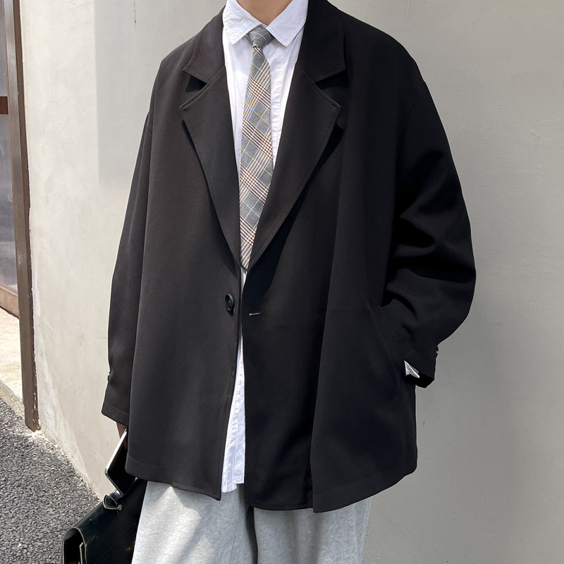 韩国宽松休闲小众黑oversize灰色西装春秋外套XZ404-2-XF06-p90,男装西服,星座409(原A307）