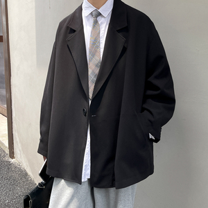韩国宽松休闲小众黑oversize灰色西装春秋外套XZ404-2-XF06-p90图片