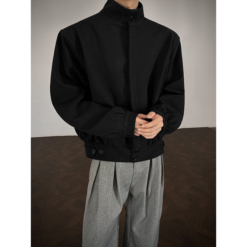 立领保暖加厚短款呢料外套男冬季夹棉大衣夹克棉服409-5631-P108，男装夹克，星座409(原A307）