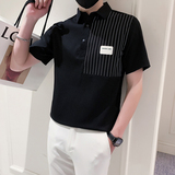 夏季休闲短袖衬衫男士衬衣潮流痞帅五分袖衬衣A307-CS12-P58，男装衬衫，星座409(原A307）