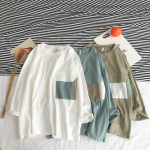男士七分袖T恤韩版夏衣服港仔潮宽松体桖打底衫404-2-T图片