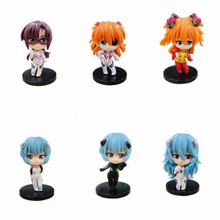 EVA Q版6款 明日香 绫波丽 真希波 桌面公仔 模型摆件 袋装手办