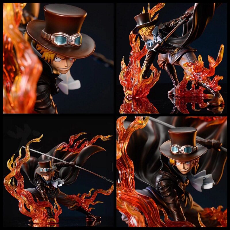 动漫 海贼王 共鸣系列 iu 火拳萨博 火焰场景 雕像 盒装手办