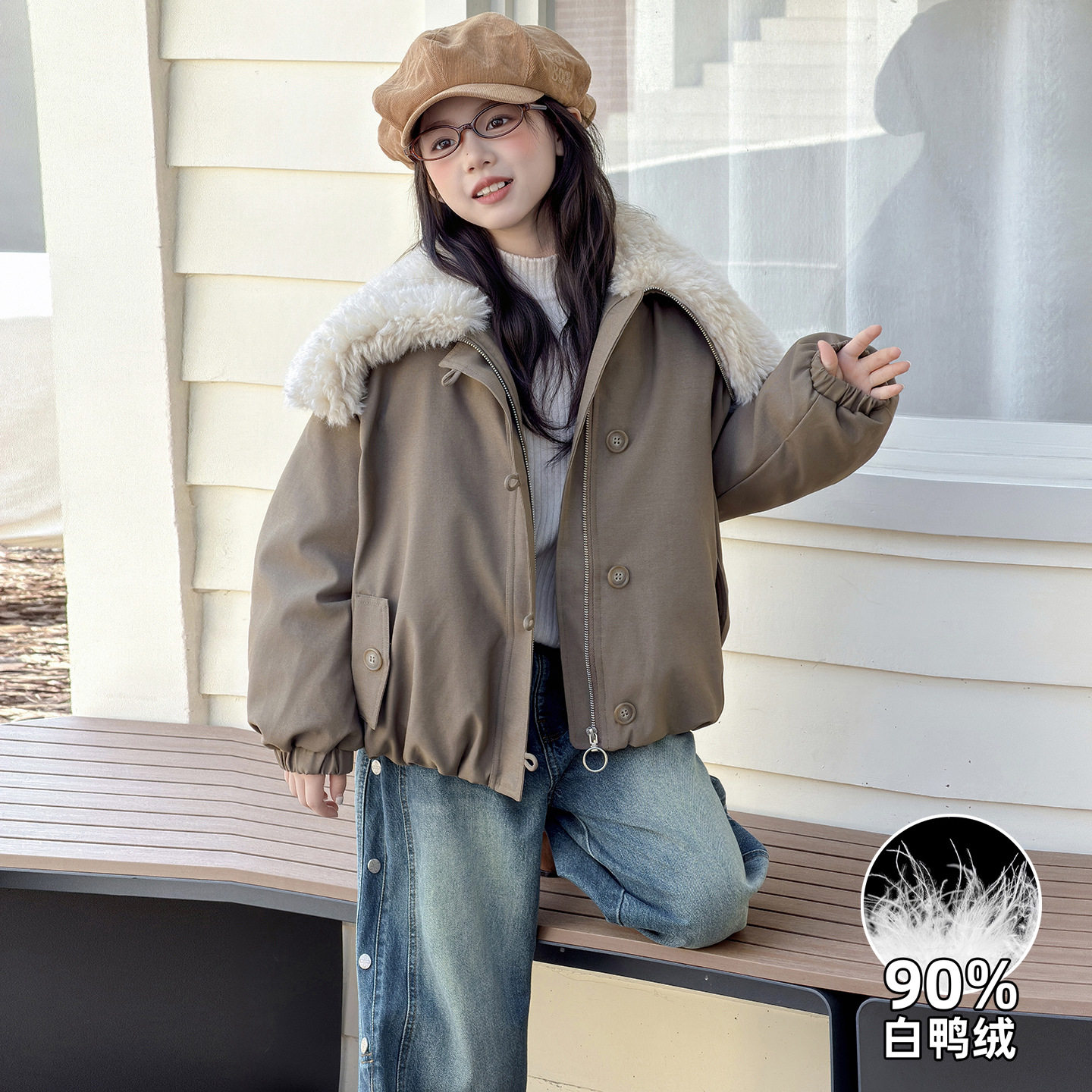 女童羽绒服冬装2026新款女大童冬季加厚白鸭绒外套儿童工装棉服潮,童装/婴儿装/亲子装,羽绒服,淘宝优惠券,粉丝福利购,淘宝优惠卷