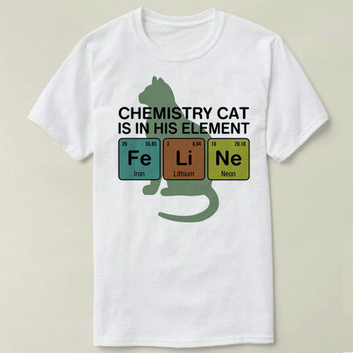 Chemistry 化学 Cat - Fe Li Ne   男女diy Tee T-Shirt T恤