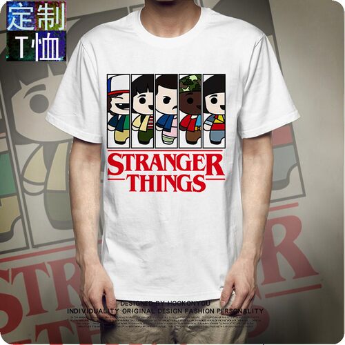 欧美爆款Stranger怪美剧奇物语上衣男女情侣T恤学生短袖夏季潮流