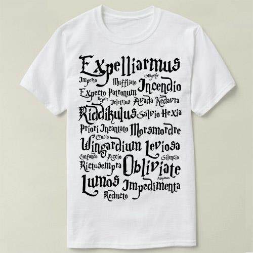 Harry Potter Magic Spells 哈利波特Tee Shirt 定制T恤男女