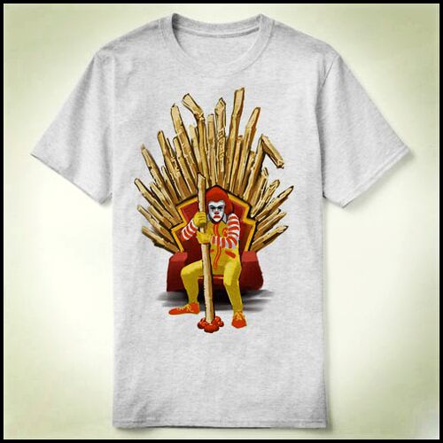 Game of Thrones mcdonalds权力的游戏 圆领新款 Tee T-Shirt T恤