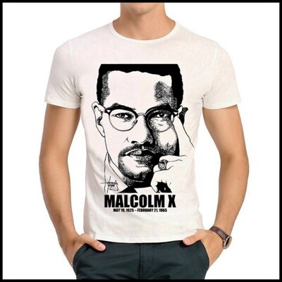 Malcolm X T-shirt 名人T恤 马尔克姆 X T恤 白色短袖 T恤衫 男女
