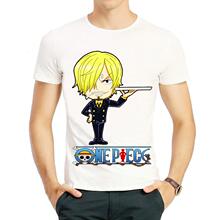 tshirt宽松衣服 海贼王山治T恤衫 白色短袖 动漫One Piece 男女 春季