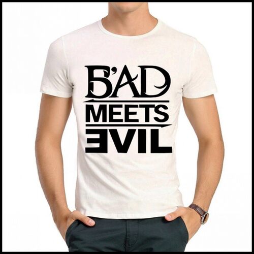 Bad Meets Evil tshirt 埃米纳姆 阿姆T恤 白色短袖摇滚 T恤 男女