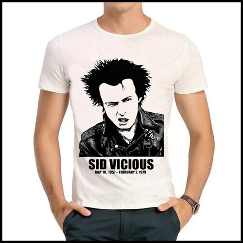 Sid Vicious T-shirt  席德维瑟斯 T恤 白色短袖 名人T恤 男女