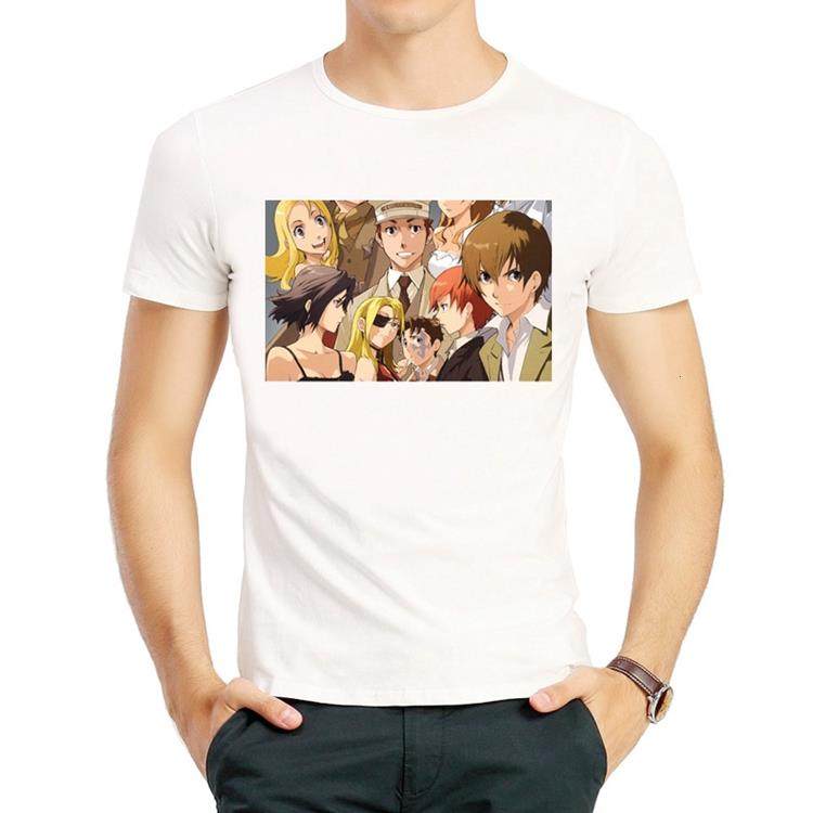 Baccano T-shirt 永生之酒 T恤衫春夏圆领卡通短袖印花白色衣服男