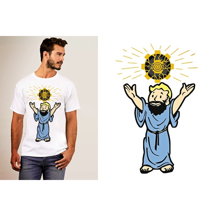 Fallout4vaultboy辐射4T-Shirt成人T恤班服上衣TEE圆领衣服10