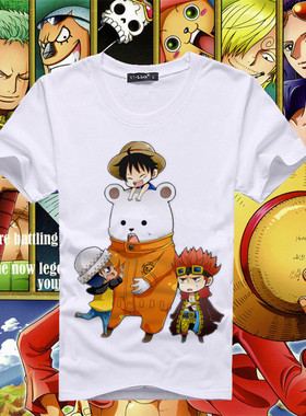 onepiece海贼王 路飞贝波基德罗动漫T恤艾斯魔术师白胡子短袖定制
