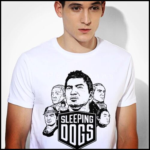 sleeping dogs 睡狗 VIDEO GAME Shirt 圆领包邮diy定制班服T恤