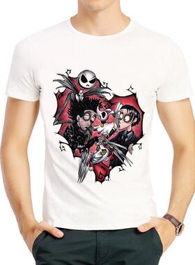 剪刀手爱德华T恤衫白色美式短袖男女Edward Scissorhands T-shirt