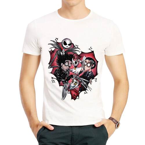 剪刀手爱德华T恤衫白色美式短袖男女Edward Scissorhands T-shirt
