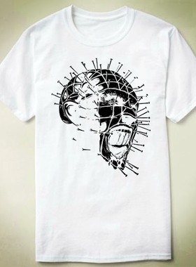 Hellraiser养鬼吃人pinhead钉头鬼圆领衣服成人TeeShirtT恤2