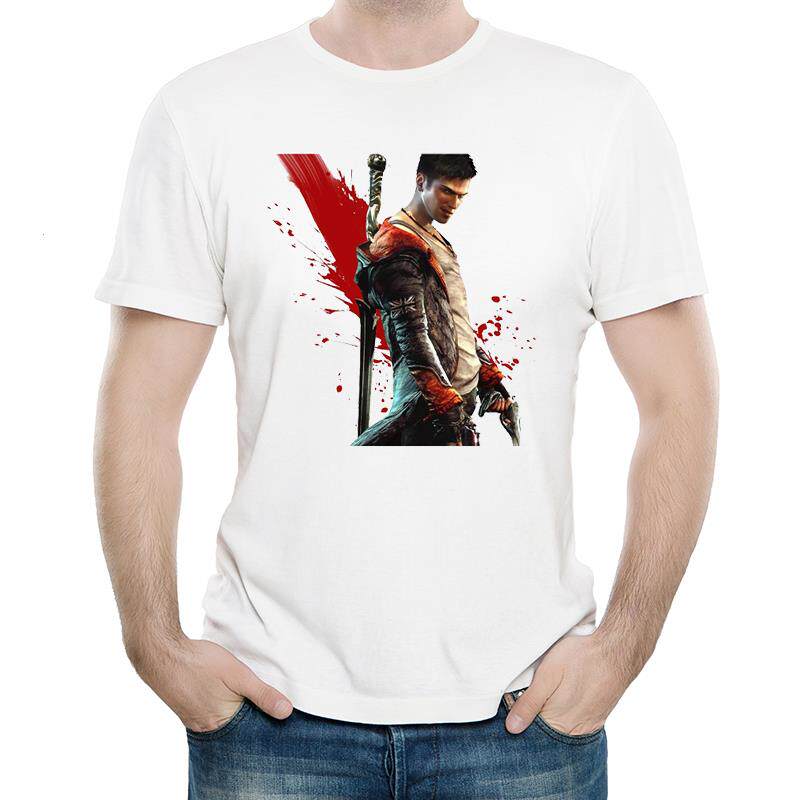鬼泣T恤四季白色春季短袖DMC但丁衣服男女 Devil May Cry T-shirt