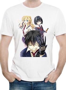 武装少女MachiavellismT恤春季动漫白色短袖宽松圆领印花衣服男女