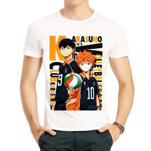 排球少年T恤白色短袖动漫日向翔阳月岛萤衣服男女Haikyuu T-shirt