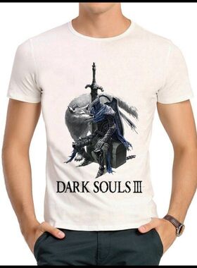 Dark Souls T-shirt 黑暗之魂 T恤 短袖 白色 欧美潮流 T恤 男女