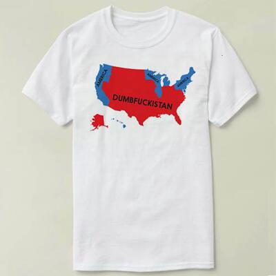Dumbfuckistan Map America    个性 定制 DIY  T-Shirt T恤