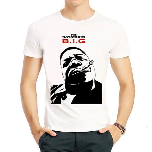 歌手大潘T恤衫白色短袖欧美春季印花圆领衣服男女BIG PUN T-shirt