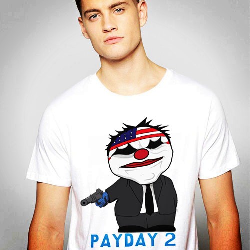PAYDAY2收获日Tee-Shirt成人男女成人T恤DIY上衣圆领衣服26