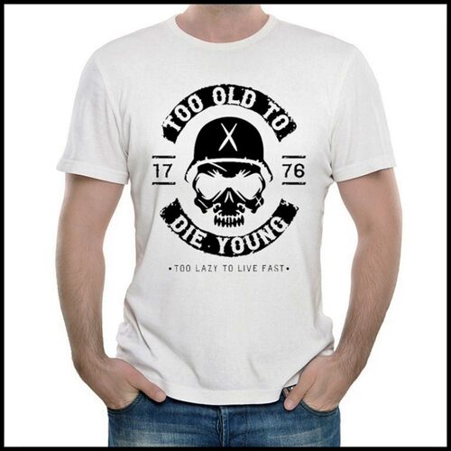 老无所惧T恤 电影T恤 白色短袖T恤 Too Old to Die Young t-shirt