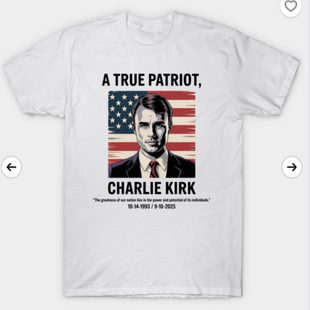 charlie-kirk T-Shirt 纪念查理·柯克 欧美圆领短袖T恤文化衫