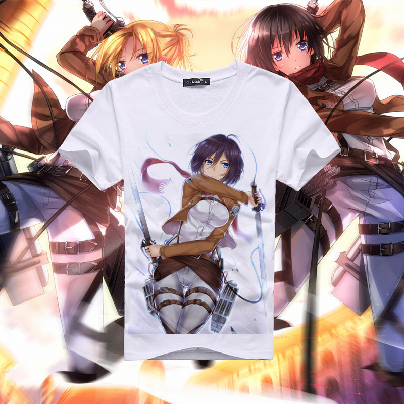 进击的巨人 调查兵团 三笠 日本动漫服装 牛奶丝多款T恤 短袖t恤