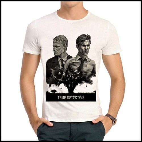 True Detective T-shirt 真探 T恤 白色 短袖  真相如探 美剧 T恤