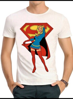 supergirl T-shirt 卡通 超女 T恤 超级少女 T恤 美剧 白色 T恤衫