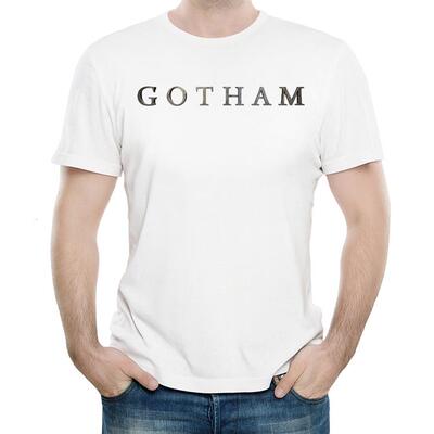 美剧哥谭T恤衫白色个性春季短袖印花圆领衣服男女 Gotham T-shirt